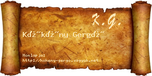 Kökény Gergő névjegykártya