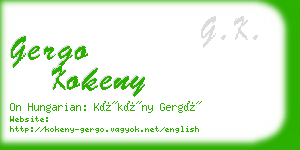 gergo kokeny business card