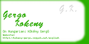 gergo kokeny business card
